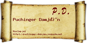 Puchinger Damján névjegykártya